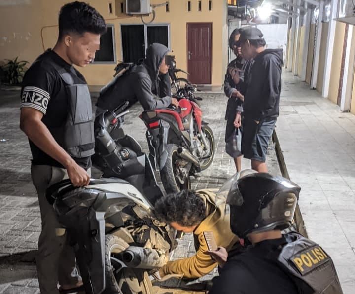 Polres Pematangsiantar Amankan Empat Sepeda Motor Berknalpot Brong