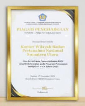Kanwil BPN Sumut Peroleh Dua Penghargaan Kinerja Terbaik dari Kanwil DJKN