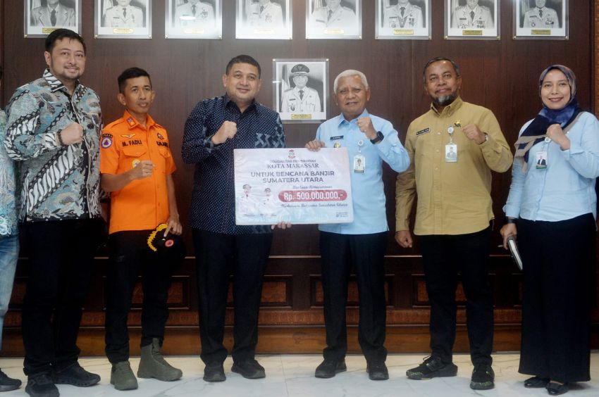 Wagub Sumut Terima Bantuan Bencana dari Pemko Makassar