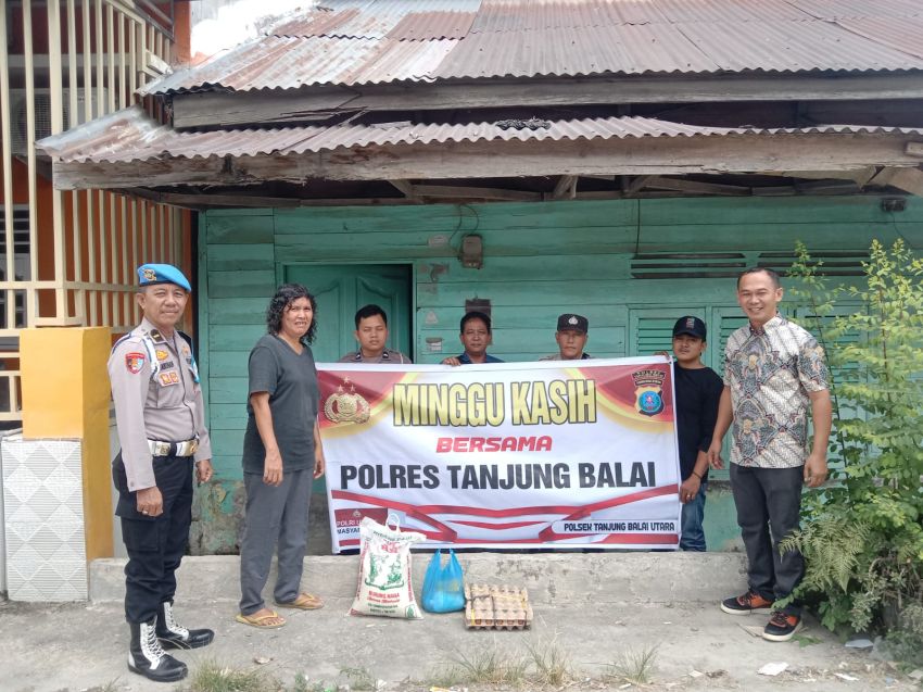 Sapa Warga Sambil Berbagi, Polres Tanjungbalai Gelar Minggu Kasih