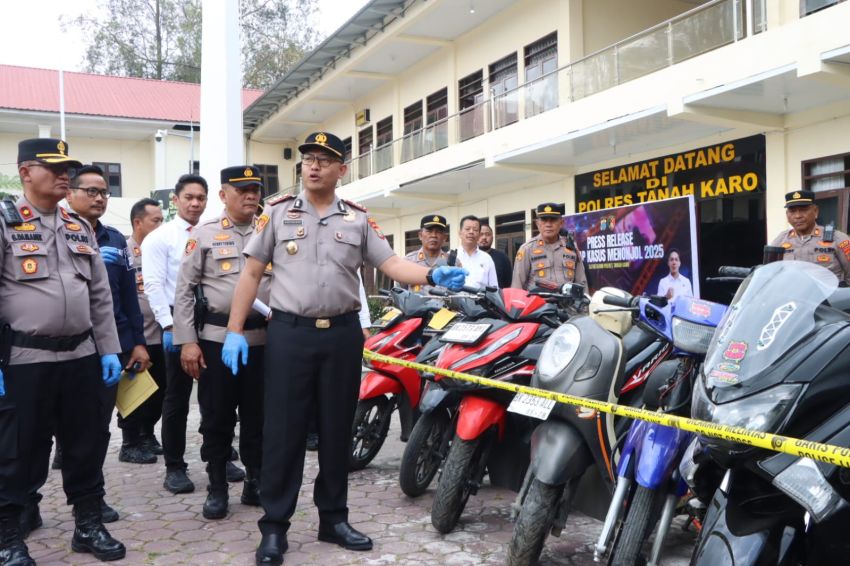 Kapolres Tanah Karo Ungkap Kasus Menonjol, Curanmor Tinggi, Pembunuhan 7 Kasus