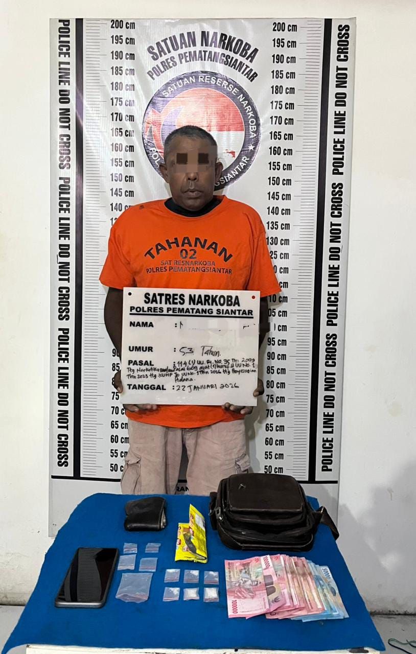 Terduga Pelaku Sabu, Pria Asal Sergai Diciduk Polisi di Siantar