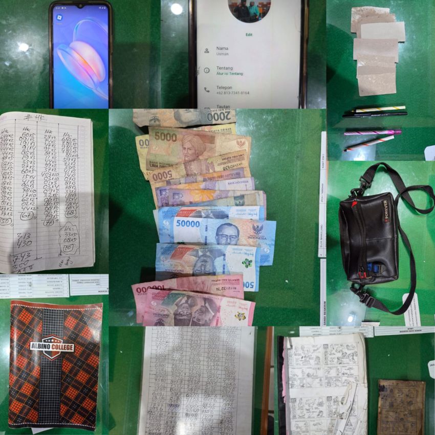 Jurtul Togel Ditangkap, Satreskrim Polres Tanjungbalai Sita Uang dan Buku Rekapan