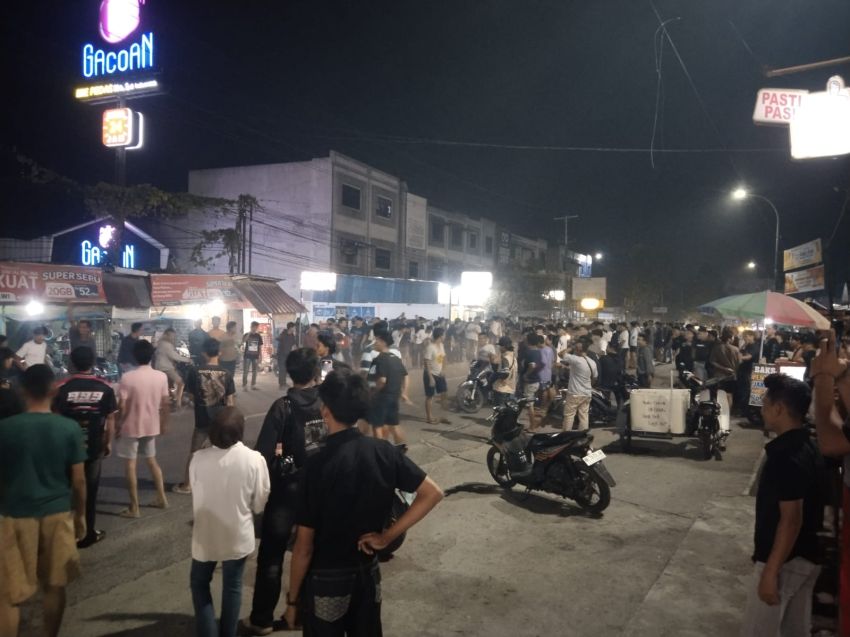 Balap Liar Ganggu Arus Lalu Lintas di Depan Mie Gacoan-SPBU Simpang Mangga Rantauprapat