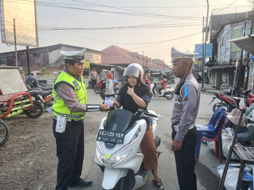 Satlantas Polres Tanjungbalai Sosialisasikan Ops Keselamatan Toba 2026