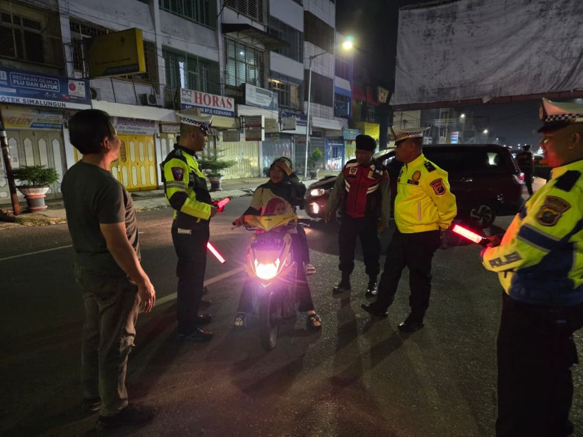 Antisipasi Balap Liar dan Knalpot Brong, Polres Pematangsiantar Gelar KRYD Malam Hari