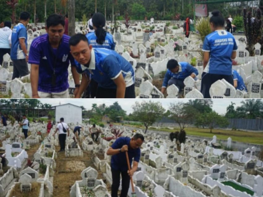 Sambut Ramadan 1447 H, Kalapas Kelas I Medan Pimpin Kerja Bakti di Perkuburan Islam Medan Helvetia dan Deliserdang