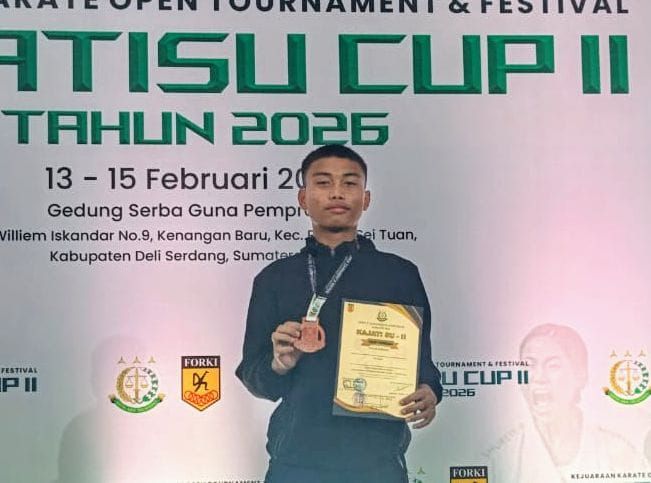 Jeremi Wilson Hutajulu Sabet Medali Perunggu di Kejuaraan Karate Kejatisu Cup