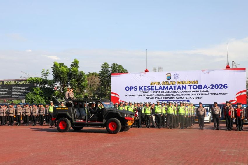 Polda Sumut Gelar Apel Operasi Keselamatan Toba 2026