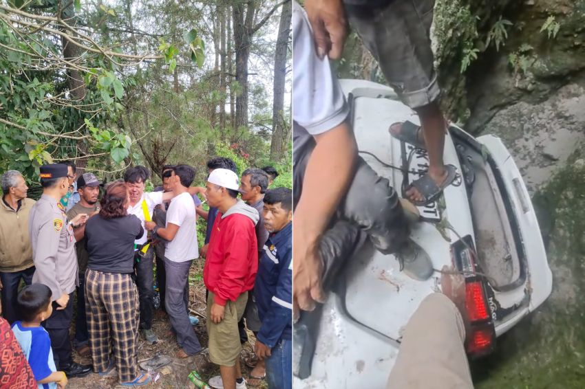 Satu Mobil Masuk Jurang di Jalinsum Medan-Tarutung, Sopir Luka - luka