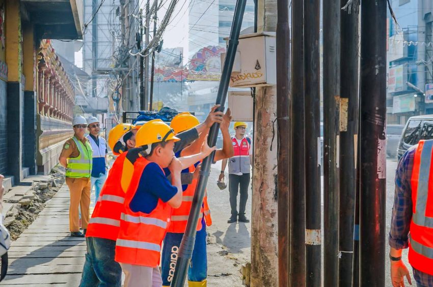 Tahun Ini, 12 Ruas Jalan di Medan Bebas Kabel Udara
