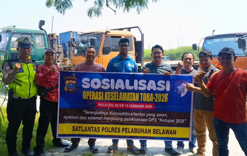 Polres Belawan Sosialisasikan Kamseltibcar Lantas di Medan Deli