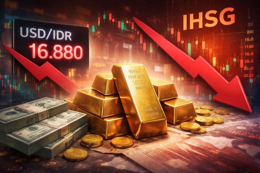 Outlook Indonesia Jadi Negatif, IHSG dan Rupiah Melemah, Harga Emas Terkoreksi