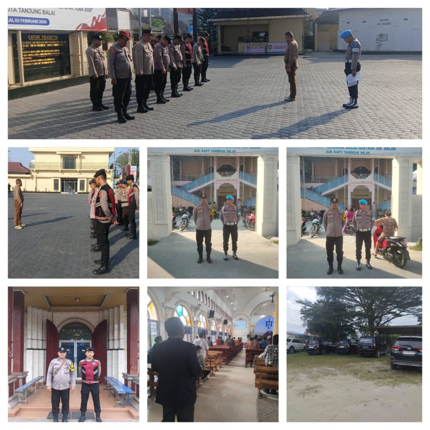 Pastikan Ibadah Minggu Nyaman, Polres Tanjungbalai Amankan di Sejumlah Gereja