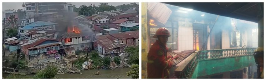 Empat Rumah Kontrakan Terbakar di Hamdan, Warga Sempat Berebut Selang Damkar