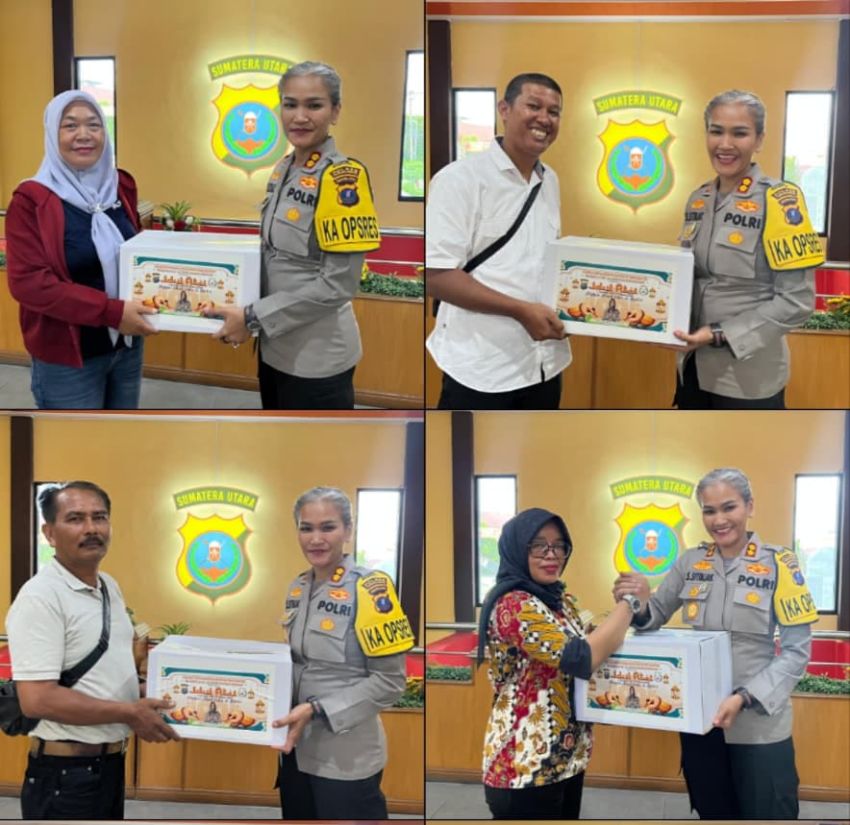 Kapolres Pematangsiantar Bagikan Parcel Lebaran kepada Wartawan