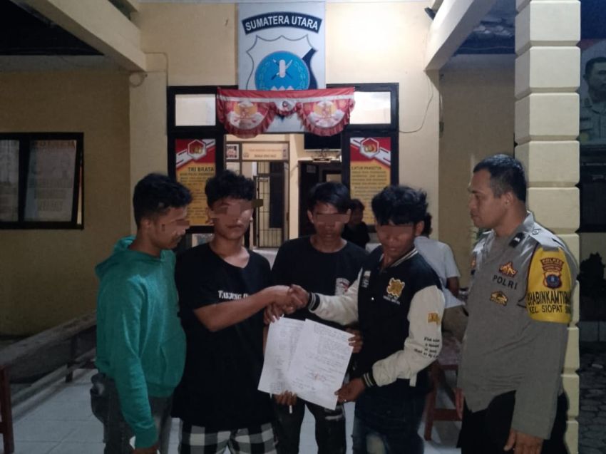 Dini Hari, Polsek Siantar Timur Mediasi Kasus Perkelahian Berakhir Damai