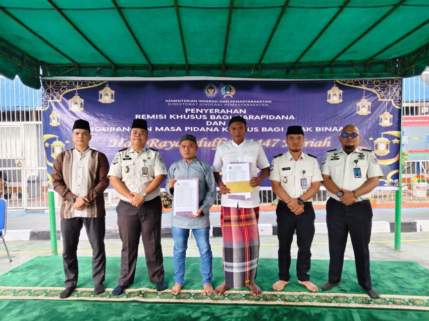 36 Orang Narapidana di Rutan Tarutung Dapat Remisi Khusus Hari Raya Idul Fitri 2026