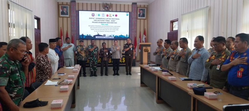 Wujudkan Sitkamtibmas, Polres Humbahas Gelar Rakor Linsek Ops Ketupat Toba 2026