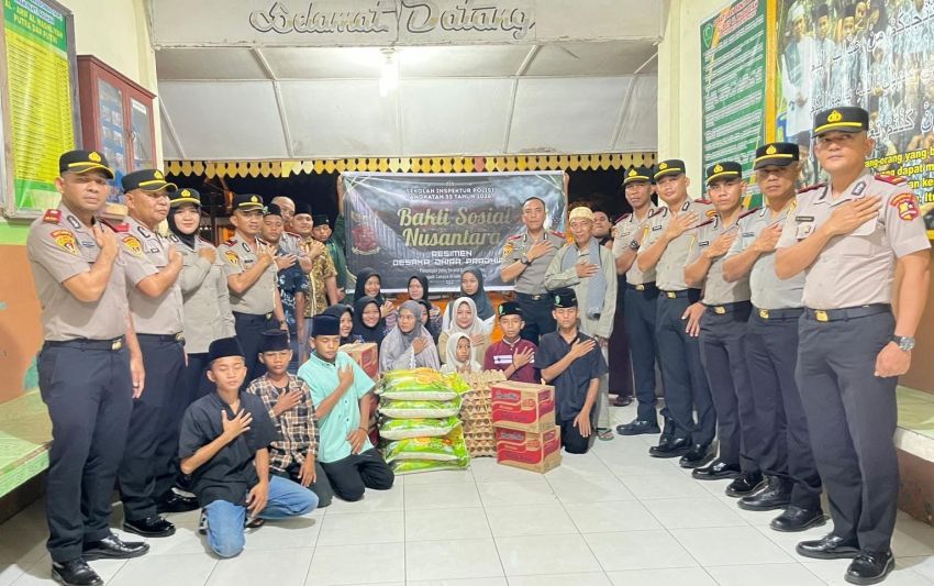 Siswa Sekolah Inspektur Polisi Asal Polres Labuhanbatu Bakti Sosial di Panti Asuhan