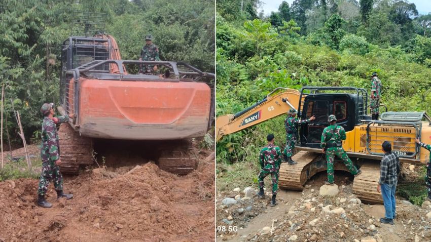 Tim Gabungan TNI-Polri Tertibkan PETI di Madina, 6 Excavator dan 6 Pekerja Diamankan
