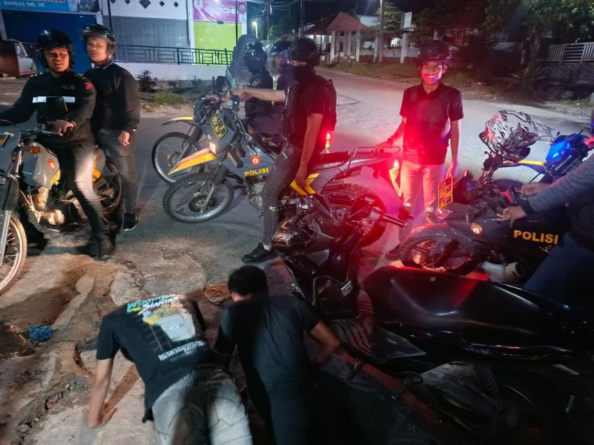 Patroli Malam, Timsus Dayok Mirah Sikat 4 Motor Knalpot Brong di Pematangsiantar