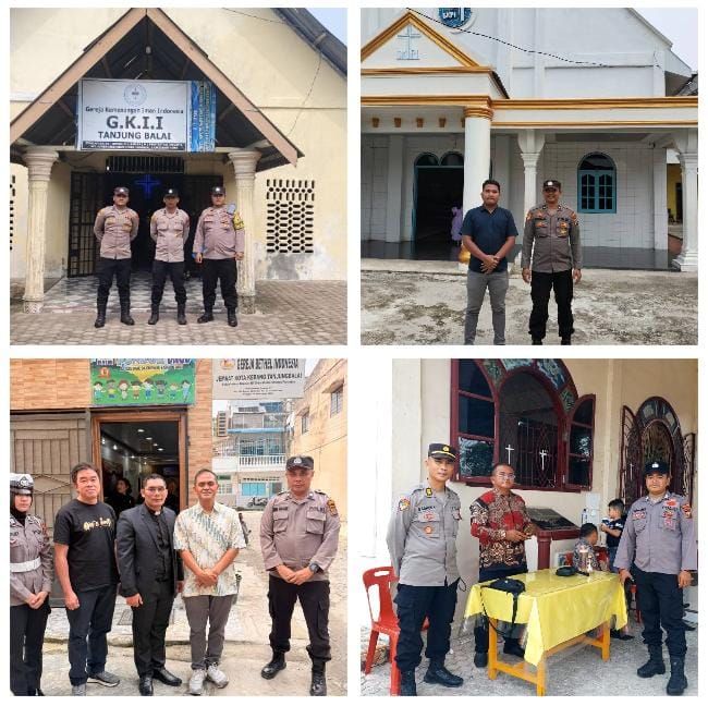 Polres Tanjungbalai Laksanakan Pengamanan Ketat di Sejumlah Gereja