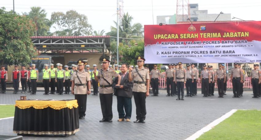 Kapolres Batubara Pimpin Sertijab Kapolsek Talawi dan Kasi Propam