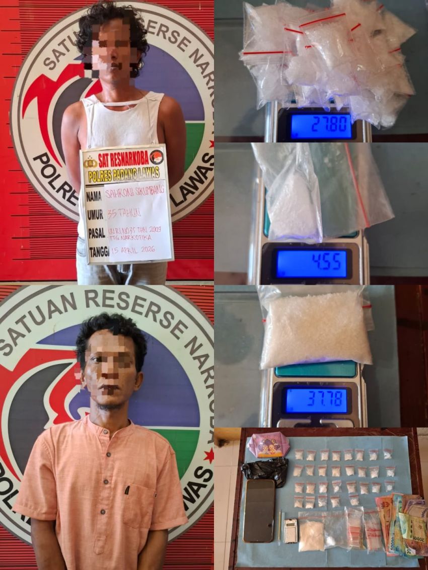 Sabu Hampir 70 Gram Disita di Palas, Dua Pria Diamankan