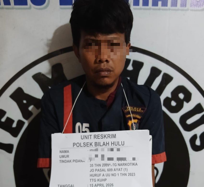 Polsek Bilah Hulu Gerebek Transaksi Narkoba, 1 Ditangkap 2 Kabur