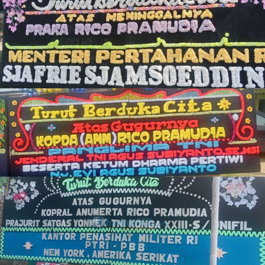 Rumah Duka Pahlawan Perdamaian dari Sergai Dipenuhi Papan Bunga Pejabat Negara