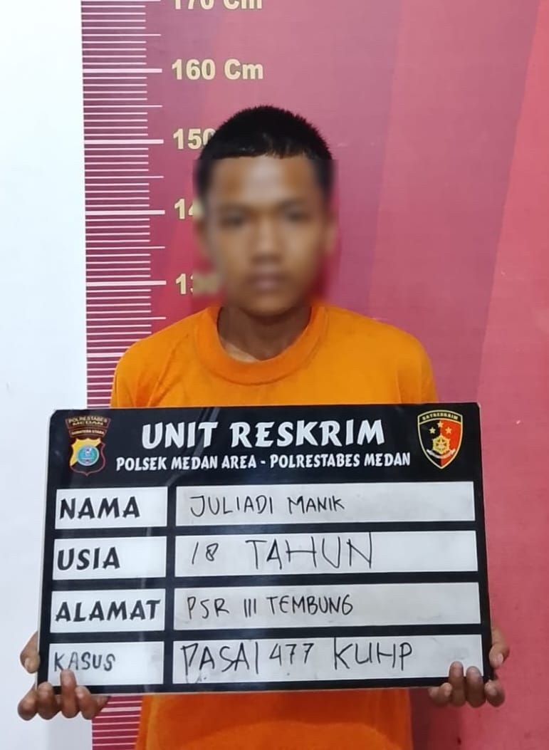 Polsek Medan Area Tangkap Pelaku Pencurian di Rumah Jalan Jermal V