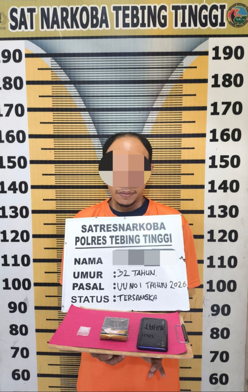 ​Miliki Sabu, Seorang Pria Dibekuk Polres Tebingtinggi di Perumnas Bagelen
