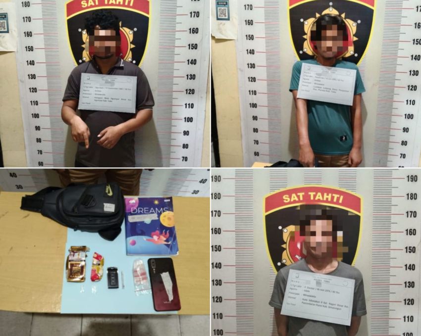 Polres Toba Amankan 3 Terduga Bandar, Pengedar dan Pemakai Narkoba Modus PETA