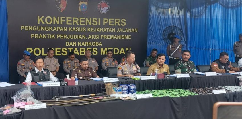 Sebulan, Polrestabes Medan Ungkap 250 Kasus: 290 Tersangka Ditangkap, Narkoba dan Kejahatan Jalanan Dominan