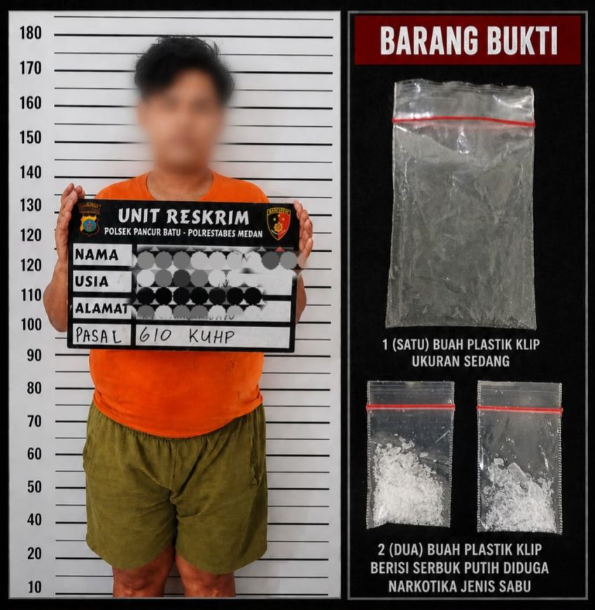 Polsek Pancurbatu Ringkus Pria Pembawa Sabu, 2 Gram Barang Bukti Diamankan