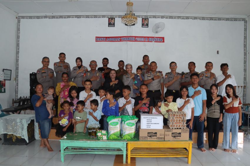 Polres Pematangsiantar Tebar Kepedulian, Hadirkan Kehangatan Anak-anak Panti Asuhan Thabita-Care