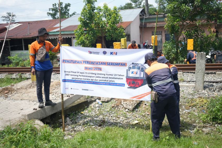 Tutup Perlintasan di Deli Serdang, KAI Sumut Rampungkan Target Penutupan 39 Perlintasan Sebidang Liar
