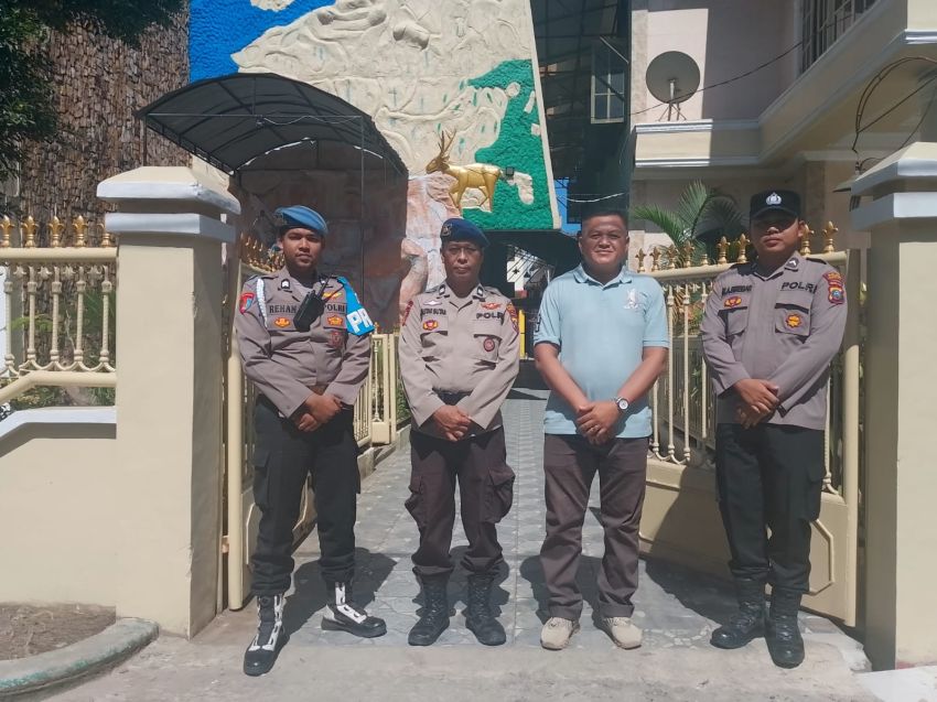 Pastikan Ibadah Minggu Aman, Polres Tanjungbalai Pengamanan di Gereja
