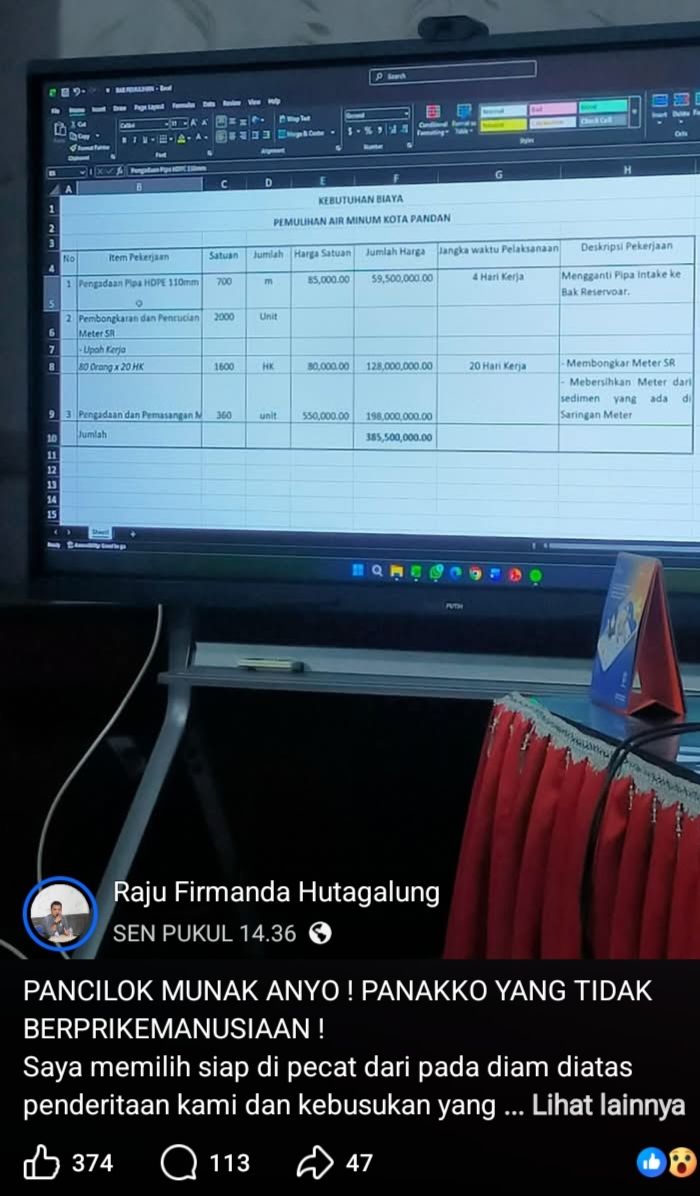 Soal Proyek Fiktif, Postingan Staf Ahli Perumda Mual Nauli Bikin Geger