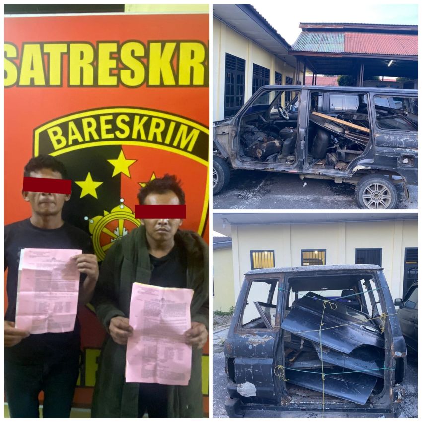 Sat Reskrim Polres Dairi Ringkus 2 Tersangka Pencurian Mobil