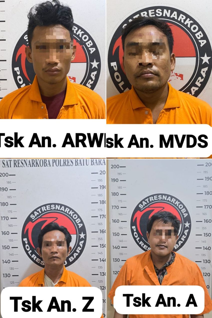 Polisi Ungkap Tiga Kasus Penyalahgunaan Narkotika di Batubara, Empat Orang Ditangkap