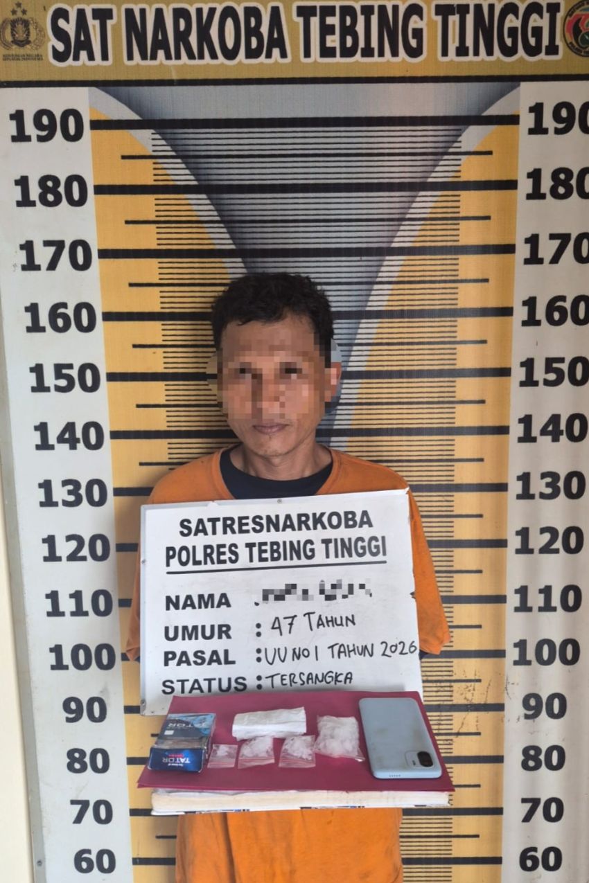 Hendak Transaksi Sabu, Seorang Pria Dibekuk Polres Tebingtinggi di Jalan Kutilang