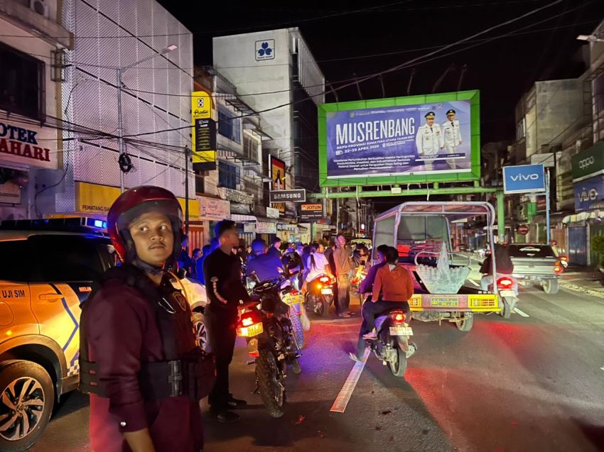 Patroli Hingga Subuh Timsus Dayok Mirah Sisir Kota Pematangsiantar, Tiga Motor Knalpot Brong Diamankan