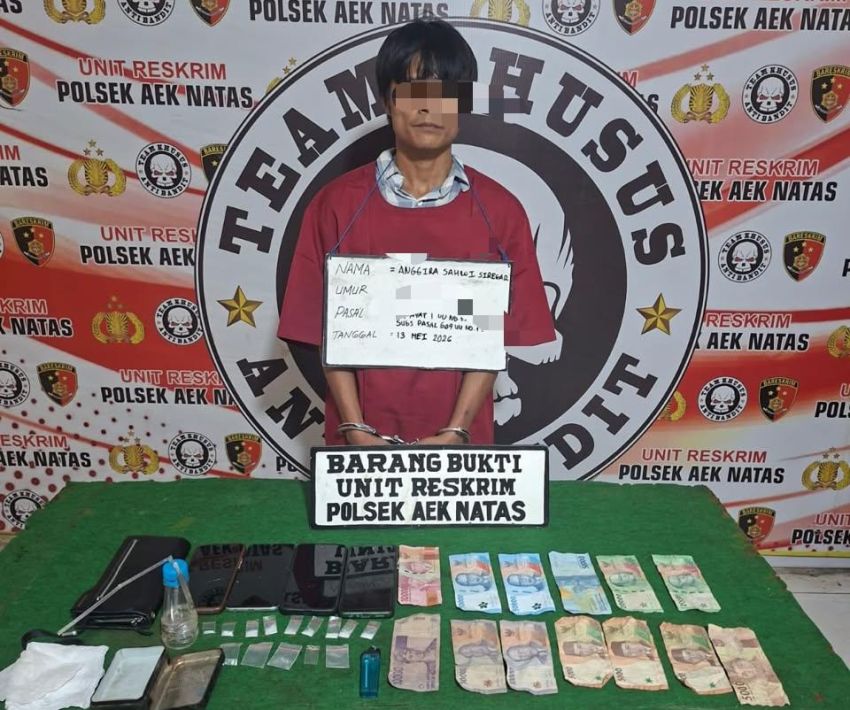 Polsek Aeknatas Bongkar Lapak Sabu di Kampung Yaman, Seorang Pengedar Dibekuk Dini Hari