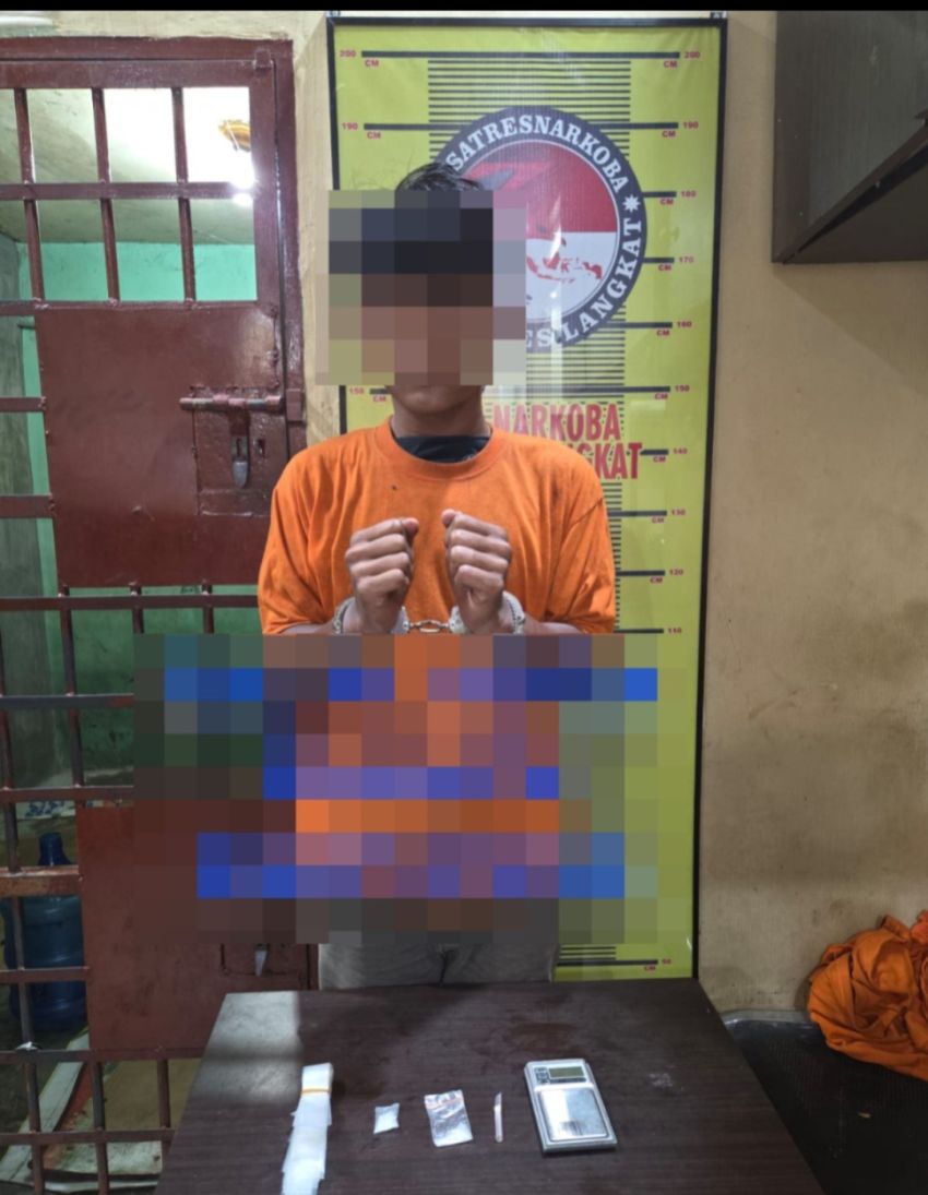 Polres Langkat Tangkap Seorang Pria Diduga Pengedar Sabu di Besitang