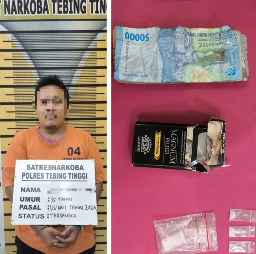 Miliki Sabu, Seorang Residivis Diringkus Polres Tebingtinggi di Jalan Simalungun