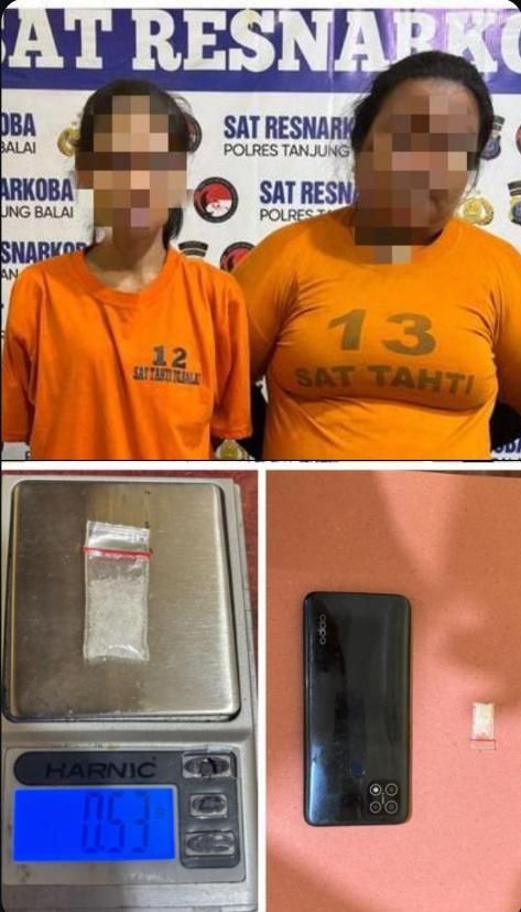 Satresnarkoba Polres Tanjungbalai Ringkus Dua Wanita Pengedar Sabu