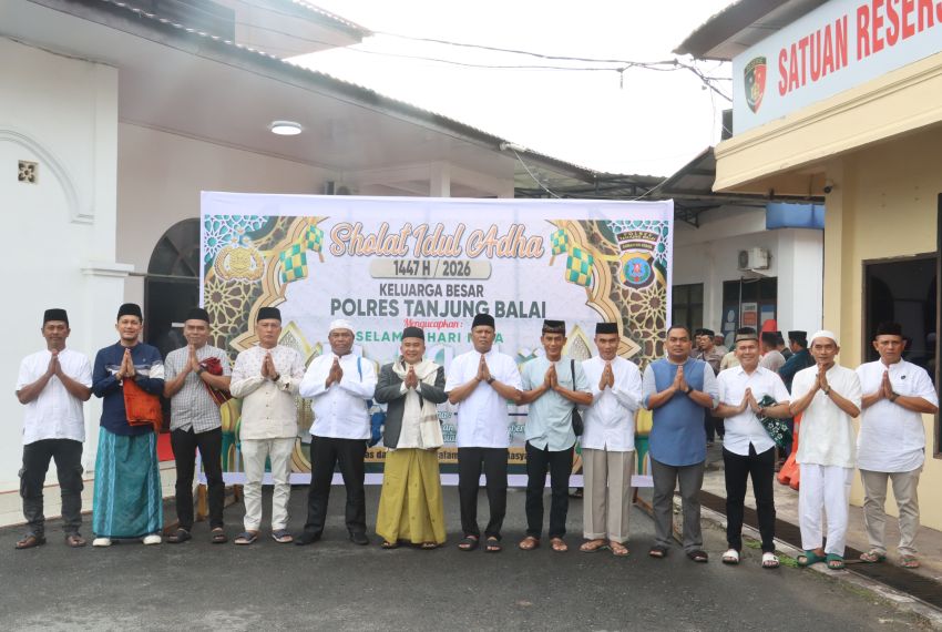 Polres Tanjungbalai Gelar Salat Idul adha Bersama Keluarga Besar