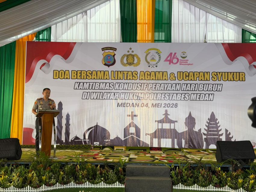 Doa Bersama Lintas Agama Warnai Syukuran May Day Kondusif di Medan